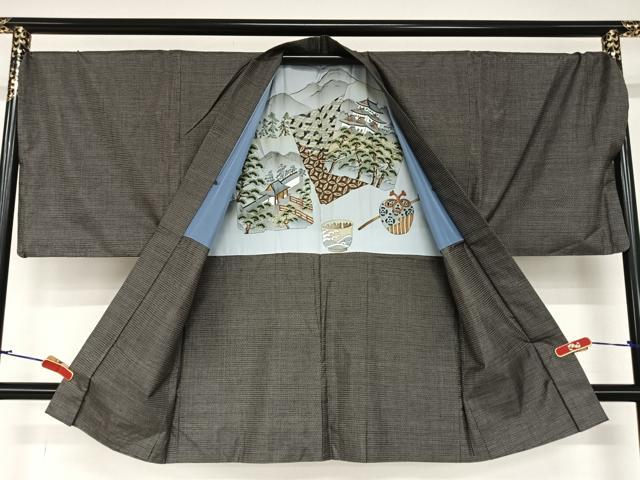 平和屋着物●男性 本場大島紬 アンサンブル 100亀甲 総詰 正絹 逸品 AAAZ7517zg