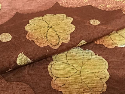 平和屋着物●訪問着 作家物 紬地 手描き 絞り 雲重ね花文 暈し染め 正絹 逸品 AAAZ7530zg