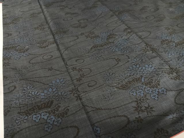 平和屋着物●本場大島紬 純泥染め 一元7マルキ 手織り 松竹梅風景文 坂本清男作 証紙付き 正絹 逸品 AAAZ7531zg