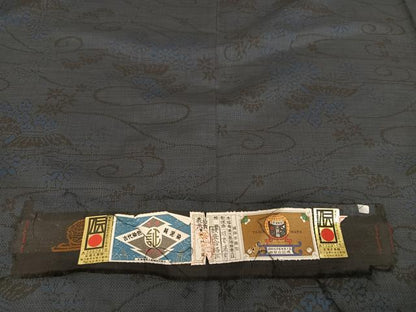 平和屋着物●本場大島紬 純泥染め 一元7マルキ 手織り 松竹梅風景文 坂本清男作 証紙付き 正絹 逸品 AAAZ7531zg