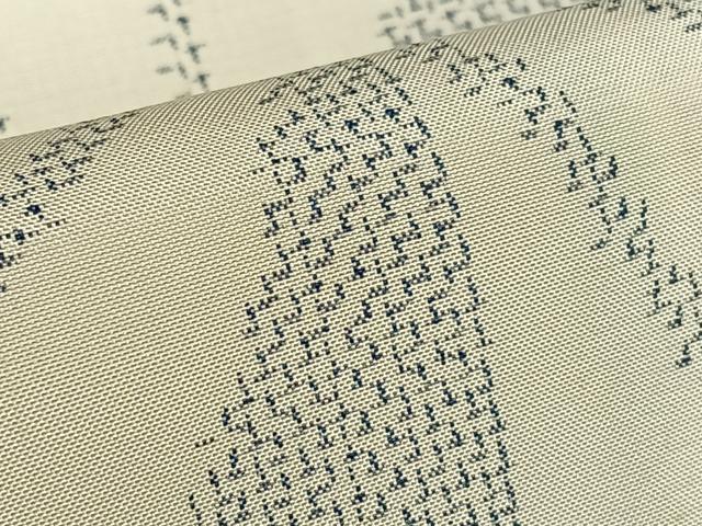平和屋着物●上質な紬 麻の葉文様 正絹 逸品 AAAZ7536zg