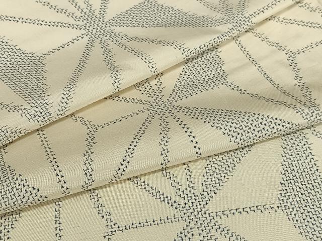 平和屋着物●上質な紬 麻の葉文様 正絹 逸品 AAAZ7536zg