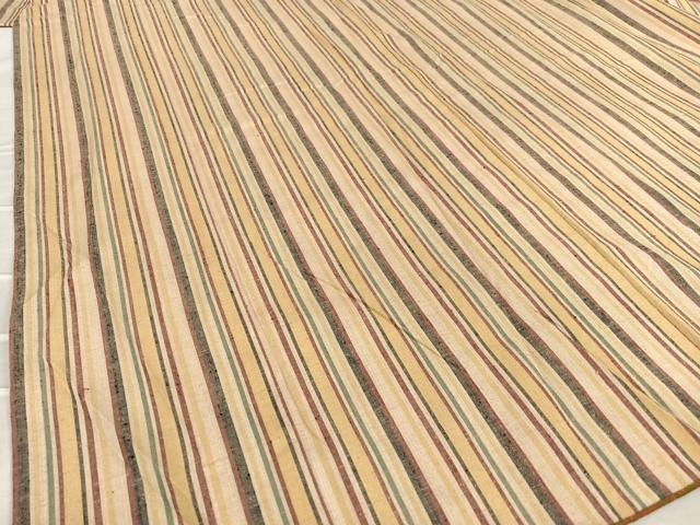 平和屋着物●上質な紬 縞 正絹 逸品 AAAZ7547zg