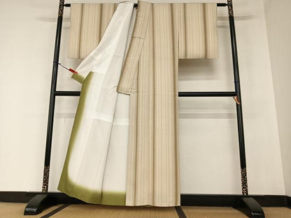 平和屋着物●小紋　変わり縞　洗える着物　AAAZ7554zg
