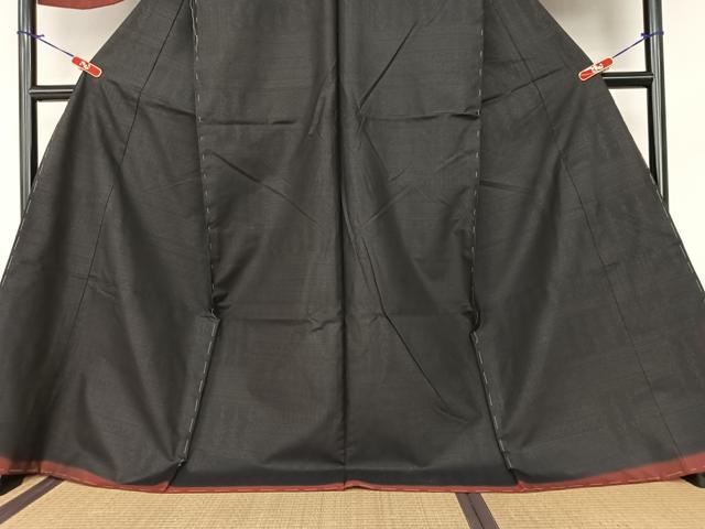 平和屋着物●本場大島紬　訪問着　純泥染め　河漢　横段花文　宮脇兼太郎商店　証紙付き　仮絵羽　正絹　逸品　未使用　AAAZ7577zg