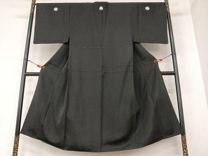 平和屋着物●男性 黒紋付 正絹 逸品 AAAZ7588zg