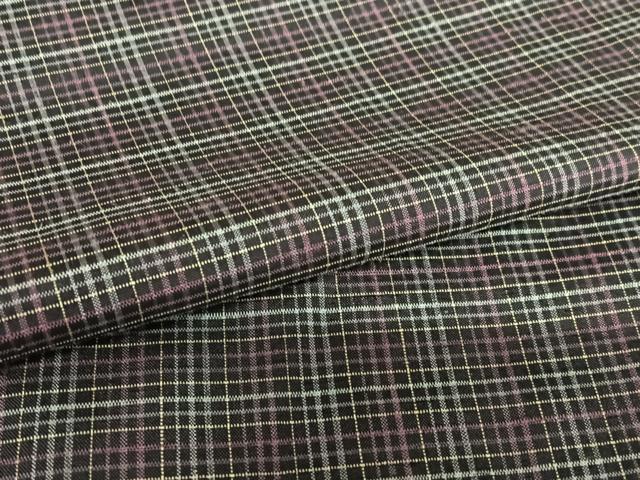 平和屋着物●上質な紬　格子　正絹　逸品　AAAZ7597zg