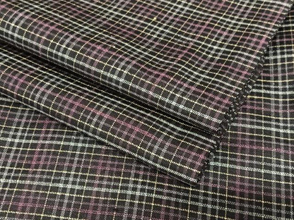 平和屋着物●上質な紬　格子　正絹　逸品　AAAZ7597zg
