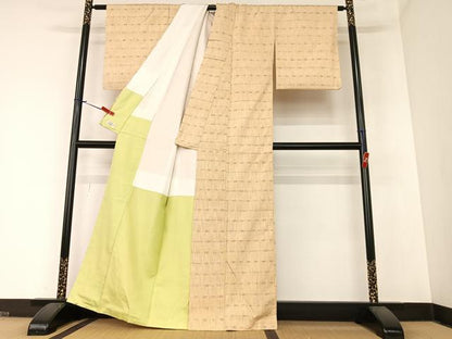 平和屋着物●上質な紬 格子 やまと誂製 正絹 逸品 AAAZ7599zg