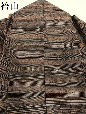 平和屋着物●本場縞大島紬 横段文 大山謹製 証紙付き 正絹 逸品 AAAZ7652ph