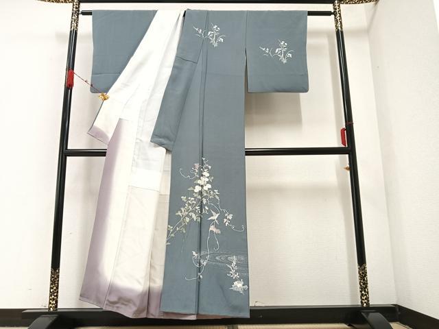 平和屋着物●訪問着 友禅 花鳥文 正絹 逸品 AAAZ7665ph