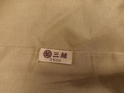 平和屋着物●訪問着 紬地 型染め 風景草花文 金彩 三越扱い 正絹 逸品 AAAZ7666ph