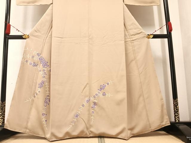平和屋着物●訪問着 駒刺繍 草花文 金彩 正絹 逸品 AAAZ7671ph