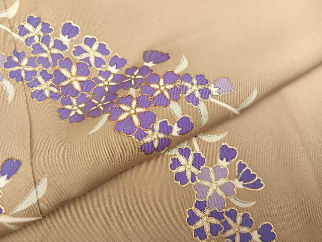 平和屋着物●訪問着 駒刺繍 草花文 金彩 正絹 逸品 AAAZ7671ph