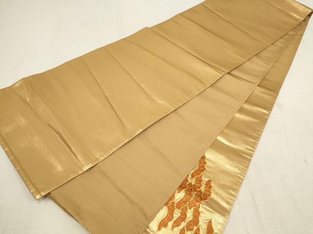 平和屋着物▼太鼓柄袋帯　駒刺繍　松文　金糸　正絹　逸品　AAAZ7699wj