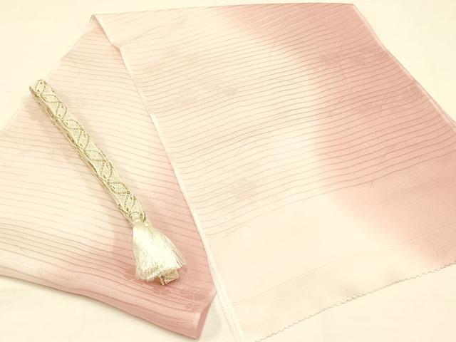 平和屋着物＊夏物　和装小物　帯締め・帯揚げセット　レース組　芝花地紋　暈し染め　金糸　正絹　逸品　未使用　AAAZ7780ay