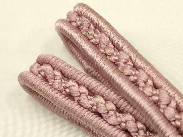 平和屋着物＊夏物 和装小物 帯締め・帯揚げセット レース組 流水花地紋 金糸 撚り房 逸品 AAAZ7782ay