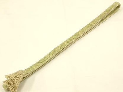 平和屋着物＊夏物　和装小物　帯締め・帯揚げセット　レース組　高麗組　霞花地紋　金糸　撚り房　逸品　AAAZ7784ay