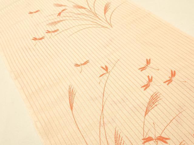 平和屋着物＊夏物 和装小物 帯締め・帯揚げセット レース組 薄に蜻蛉 暈し染め 逸品 AAAZ7785ay