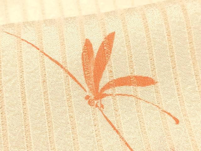 平和屋着物＊夏物 和装小物 帯締め・帯揚げセット レース組 薄に蜻蛉 暈し染め 逸品 AAAZ7785ay