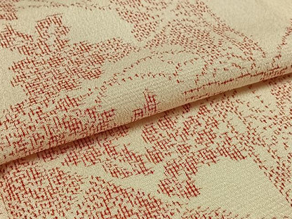 平和屋着物▽本塩沢　単衣　扇面花文　正絹　逸品　AAAZ7806jh