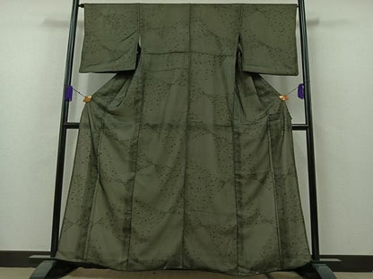 平和屋着物▽上質な小紋 無双 紗袷 紗×絽 舞葉文 正絹 逸品 AAAZ7814jh