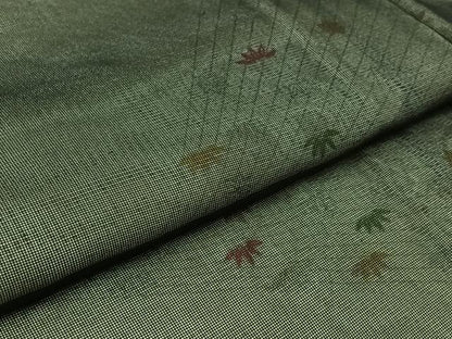 平和屋着物▽上質な小紋 無双 紗袷 紗×絽 舞葉文 正絹 逸品 AAAZ7814jh