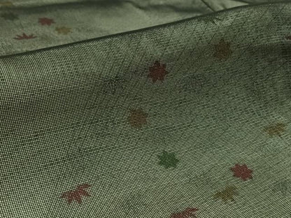 平和屋着物▽上質な小紋 無双 紗袷 紗×絽 舞葉文 正絹 逸品 AAAZ7814jh