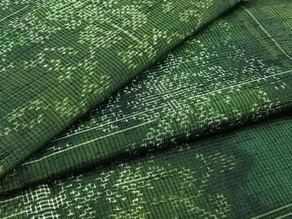 平和屋着物▽上質な紬 単衣 正倉院花文 正絹 逸品 AAAZ7818jh