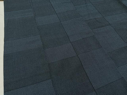 平和屋着物▽本塩沢 単衣 110亀甲 横段文 正絹 逸品 AAAZ7819jh