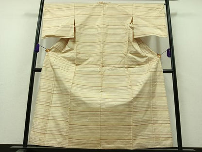 平和屋着物▽本場縞大島紬 単衣 横段文 正絹 逸品 AAAZ7828jh