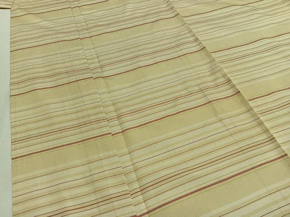 平和屋着物▽本場縞大島紬 単衣 横段文 正絹 逸品 AAAZ7828jh