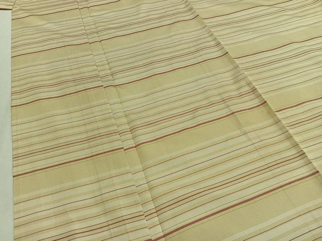 平和屋着物▽本場縞大島紬 単衣 横段文 正絹 逸品 AAAZ7828jh