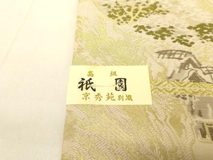 平和屋着物◎六通柄袋帯 風景文 金糸 京秀苑別織 AAAZ8013cs