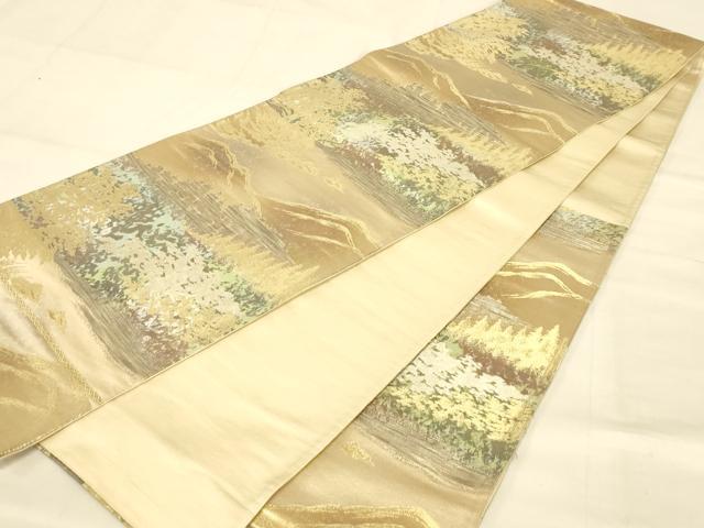 平和屋着物◎六通柄袋帯 風景文 金糸 正絹 逸品 AAAZ8016cs
