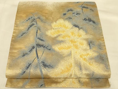 平和屋着物◎六通柄袋帯 唐織 樹林文 金糸 正絹 逸品 AAAZ8021cs