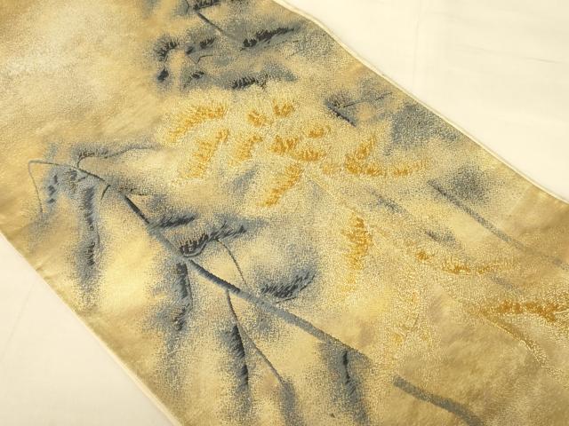 平和屋着物◎六通柄袋帯 唐織 樹林文 金糸 正絹 逸品 AAAZ8021cs