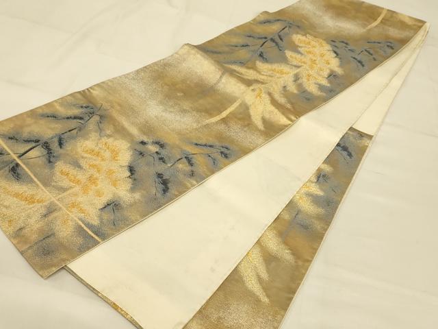 平和屋着物◎六通柄袋帯 唐織 樹林文 金糸 正絹 逸品 AAAZ8021cs