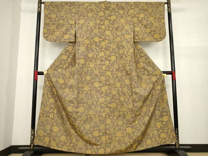 平和屋着物●上質な紬 花唐草文 正絹 逸品 AAAZ8089ck