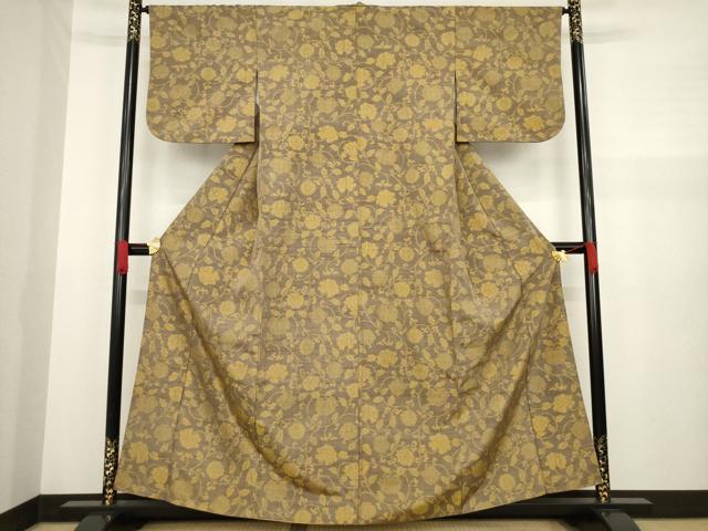 平和屋着物●上質な紬 花唐草文 正絹 逸品 AAAZ8089ck