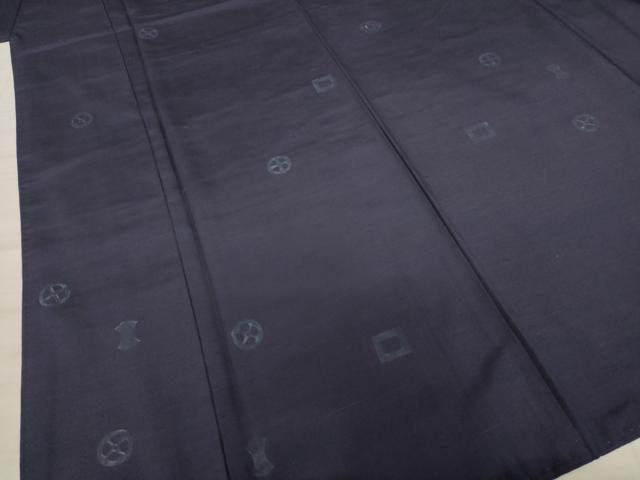 平和屋着物●上質な小紋　紬地　器物文　正絹　逸品　AAAZ8091ck