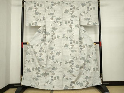 平和屋着物●上質な紬 花蔦草文 やまと誂製 正絹 逸品 AAAZ8093ck