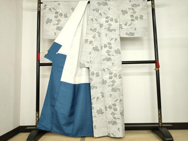 平和屋着物●上質な紬 花蔦草文 やまと誂製 正絹 逸品 AAAZ8093ck