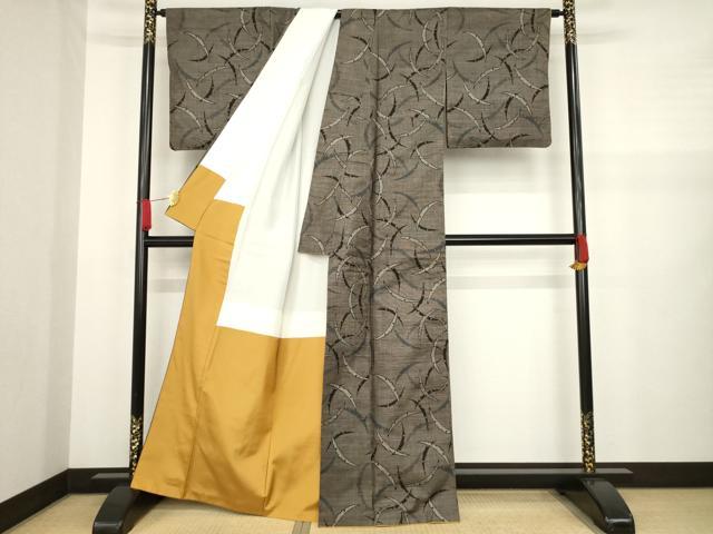 平和屋着物●本場大島紬 カタス9マルキ 雪芝文 正絹 逸品 AAAZ8095ck