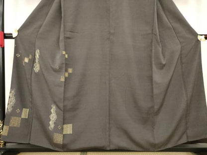 平和屋着物●訪問着 菱繋ぎ花文 金銀彩 銀糸 ますいわ屋扱い 正絹 逸品 AAAZ8096ck