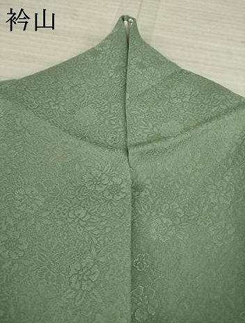 平和屋着物●上質な色無地 舞花地紋 青白橡色 正絹 逸品 AAAZ8101ck