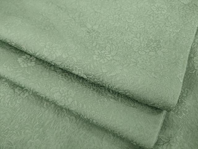 平和屋着物●上質な色無地 舞花地紋 青白橡色 正絹 逸品 AAAZ8101ck
