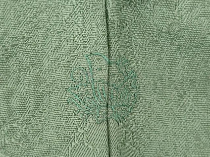 平和屋着物●上質な色無地 舞花地紋 青白橡色 正絹 逸品 AAAZ8101ck
