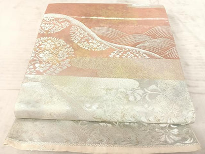 平和屋着物◎西陣 六通柄袋帯 立波唐草文 金銀糸 正絹 逸品 AAAZ8162yx