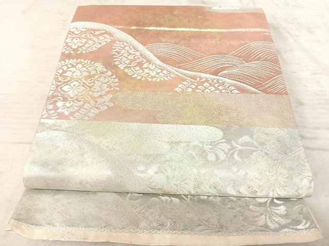 平和屋着物◎西陣 六通柄袋帯 立波唐草文 金銀糸 正絹 逸品 AAAZ8162yx